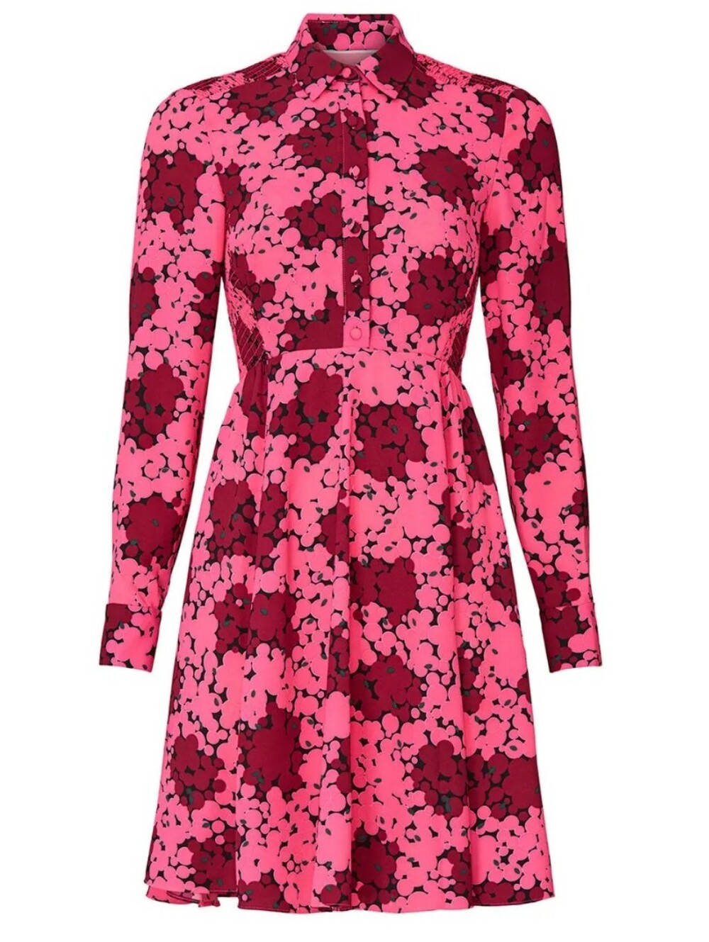 NEW Kate Spade Pink Bubble Dot Print Smocked Long-Sleeve Knee Length Dress 4